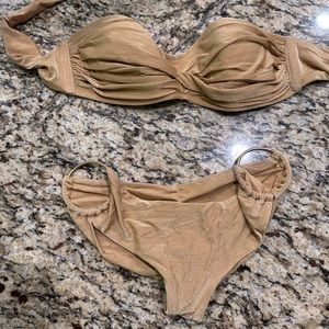 Vitamin A gold bikini, bandeau top